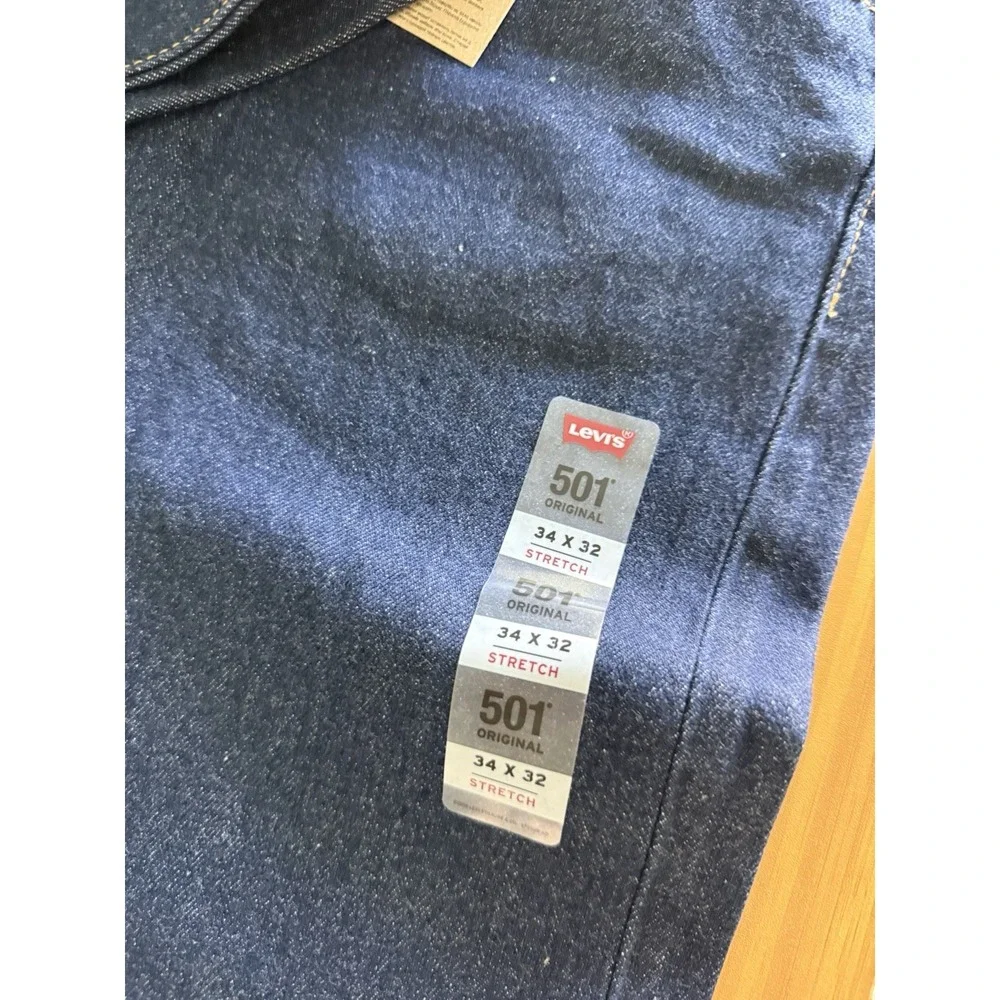 Levi's 501 NWT Original Stretch Jeans NWT 34x32 Dark Wash 00501-2331